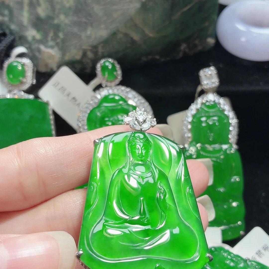 翡翠银S925镶嵌颈饰