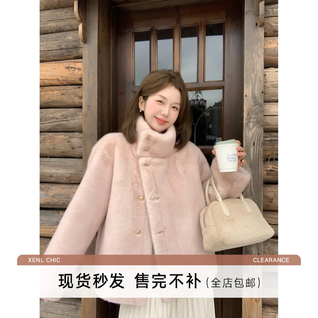 陳文文xenl【伦敦千金】冬季仿貂毛毛绒加厚保暖麂皮外套MP4416