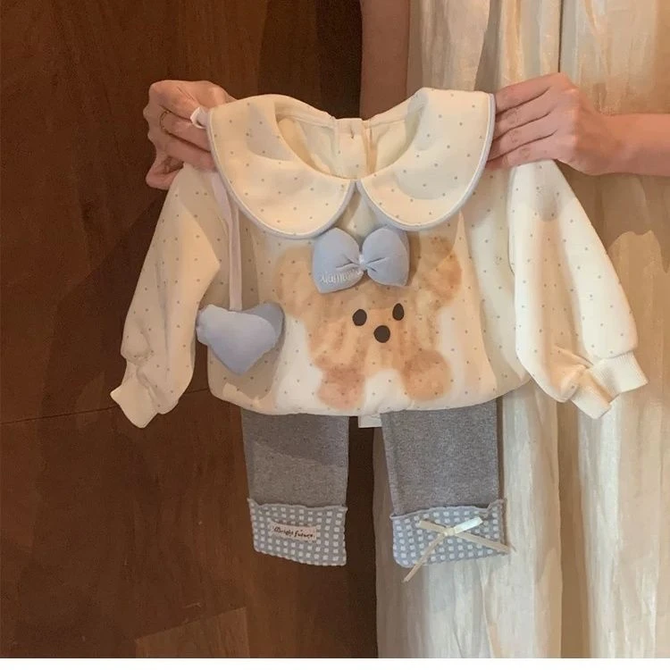 女童卫衣套装秋装2025儿童新款小童宝宝洋气长袖上衣长裤子两件套