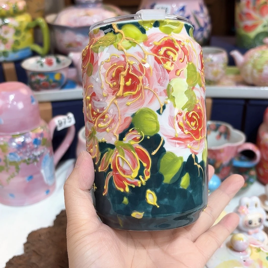 景德镇手绘高温釉下彩陶瓷茶具