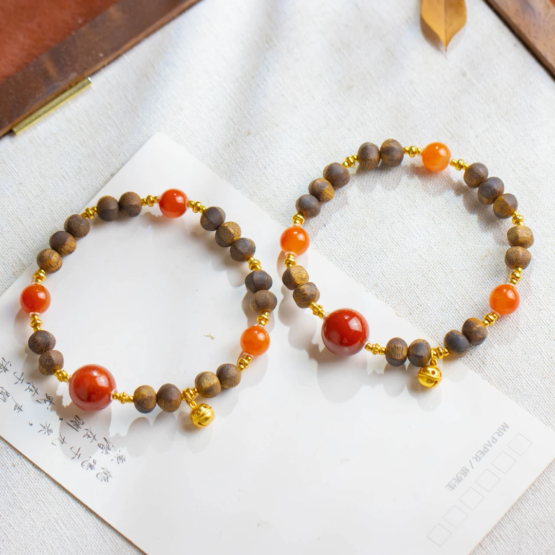 沉香沉香圆珠铃铛单圈手串(多样性发货 发其一)