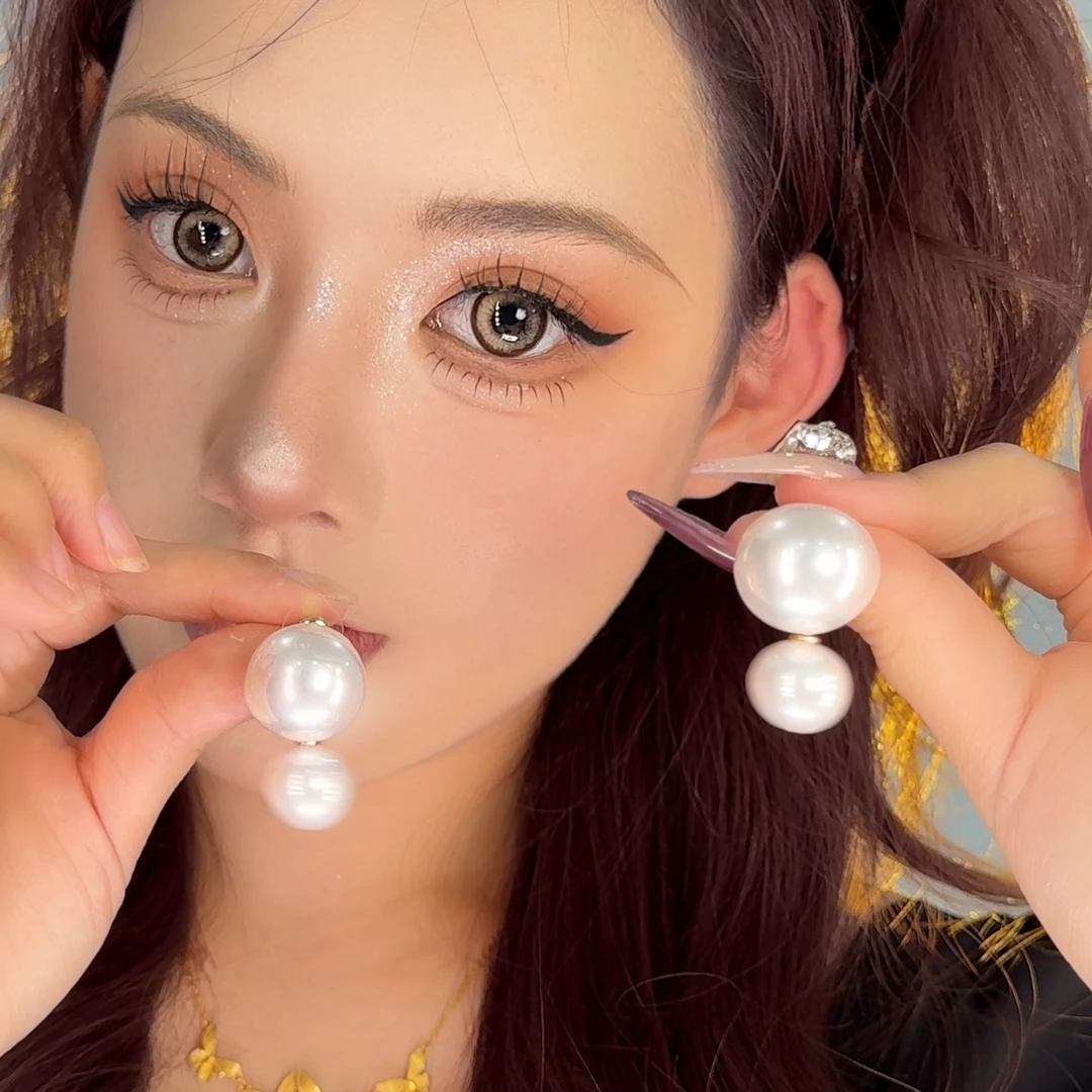 合金耳饰 复古赫本风珠珠耳环百搭简约小众女高级气质名媛法式