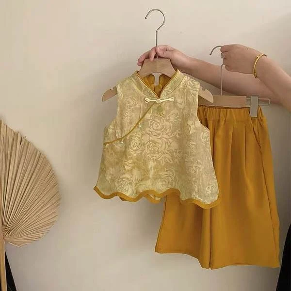 B【601-699】女童小童新款套装国风儿童韩版洋气夏季时髦穿搭夏款