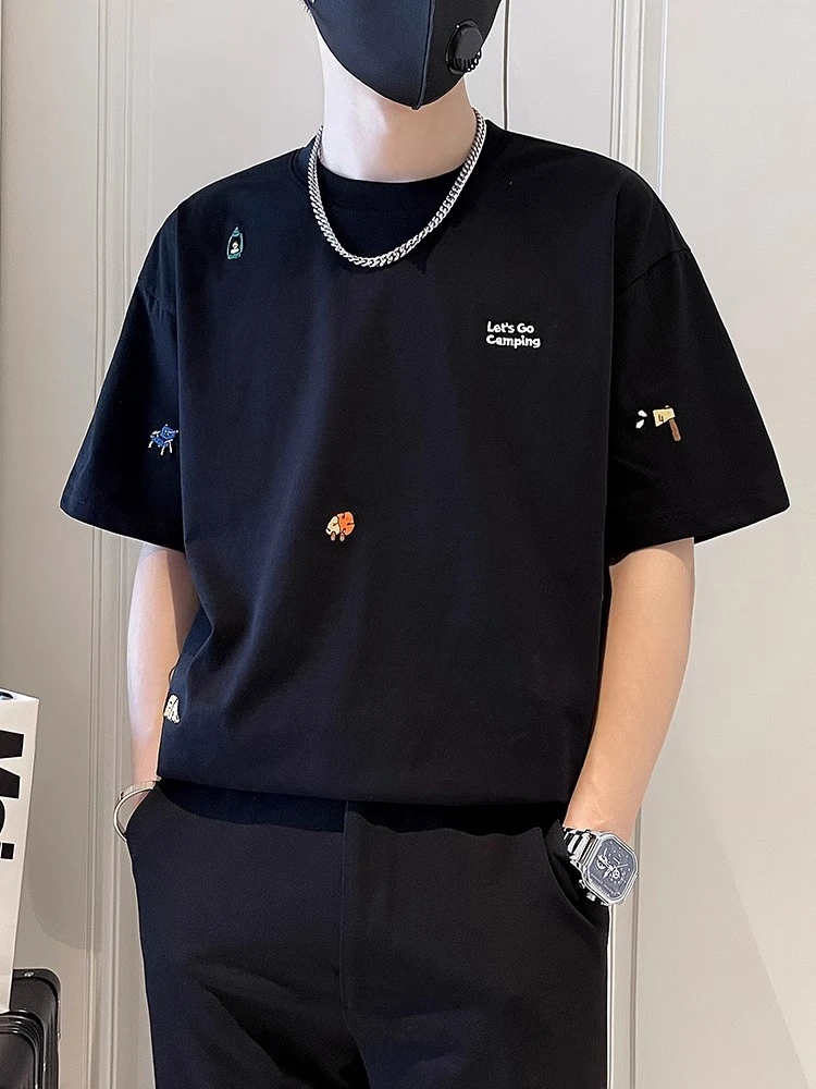 短袖男款t恤潮流休闲痞帅男装百搭体恤男士衣服2025新款夏季上衣