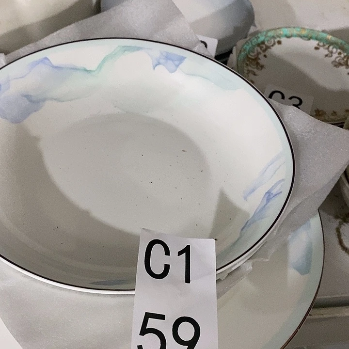 瓷三个深盘一个大盘c159绿色