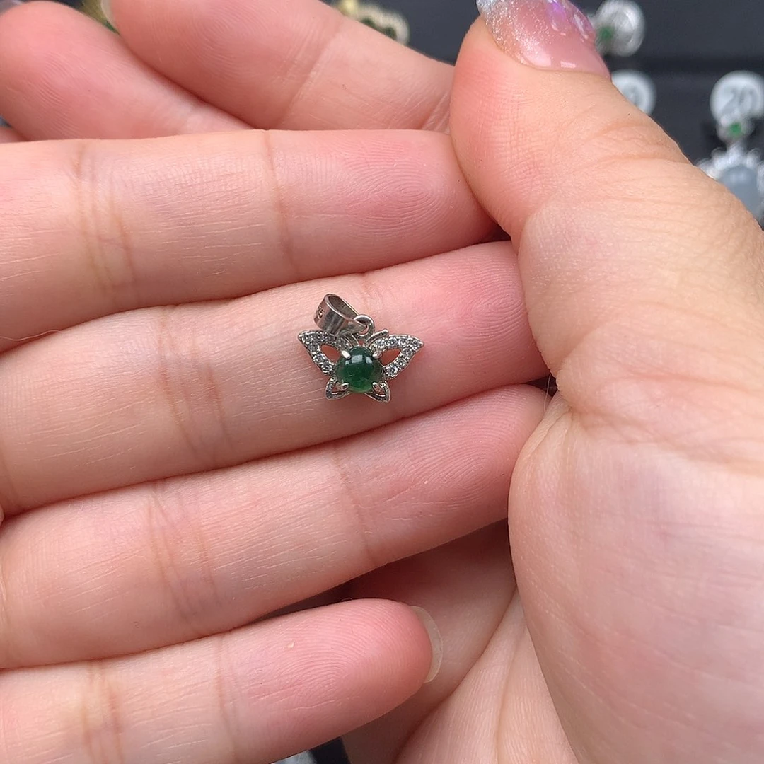 翡翠银S925镶嵌颈饰