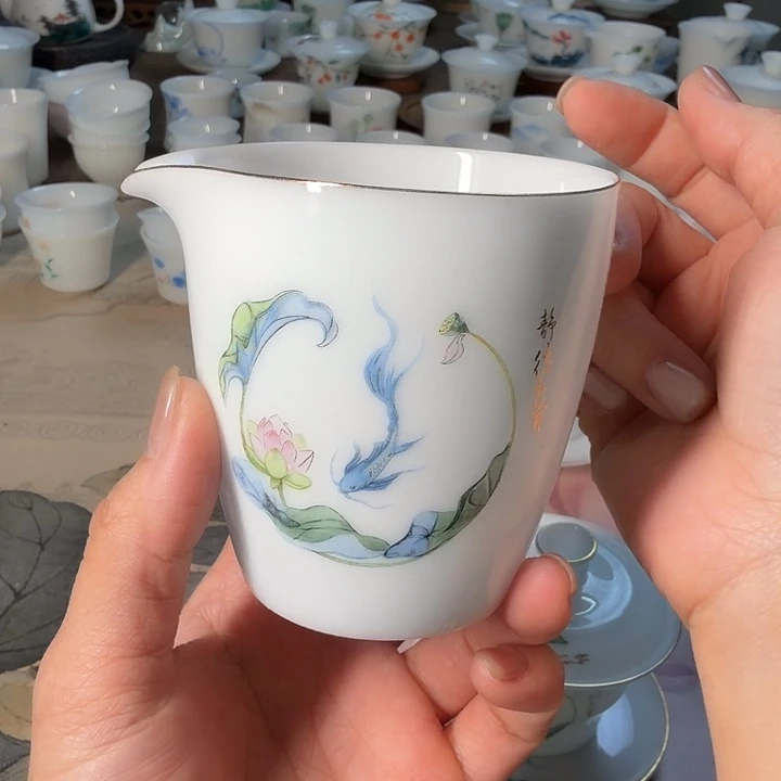 冰种静待花开公道杯