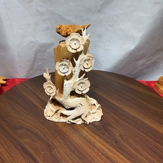 佛***脚柏木（崖柏）崖柏手工雕刻喜上眉梢