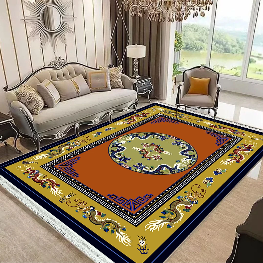 拉萨发货包邮藏式民族风家用仿羊绒地毯拍一个1.2米的送一个脚垫