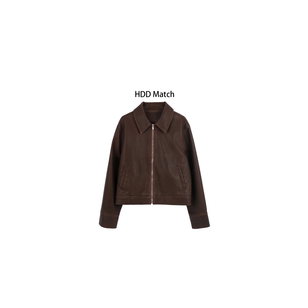 HDD Clothing "海岛奇遇" 春季女款休闲女款皮衣外套 Y7098