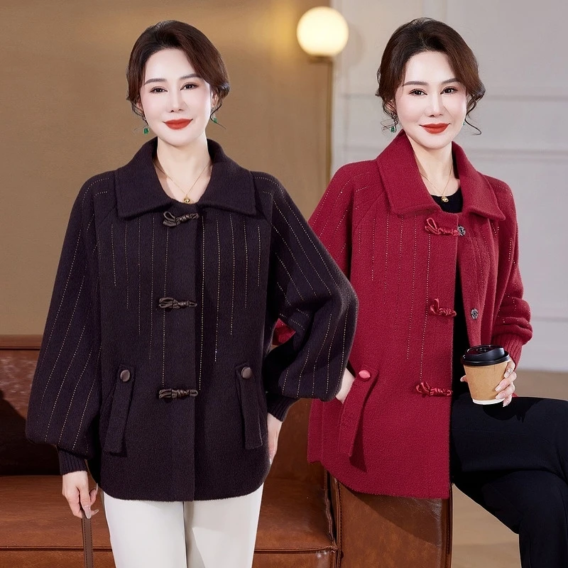 中年妈妈春装时尚外套2025新款洋气中老年女装上衣服夹克气质大衣