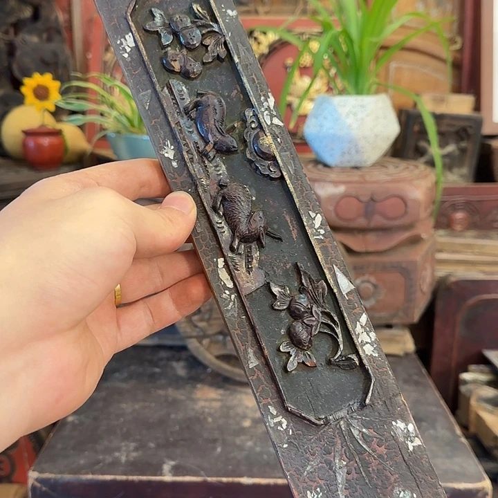 剔***红香榧木木雕花板老木雕花板的