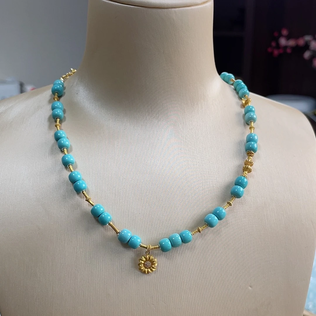 绿松石珠宝奇石18K金镶嵌