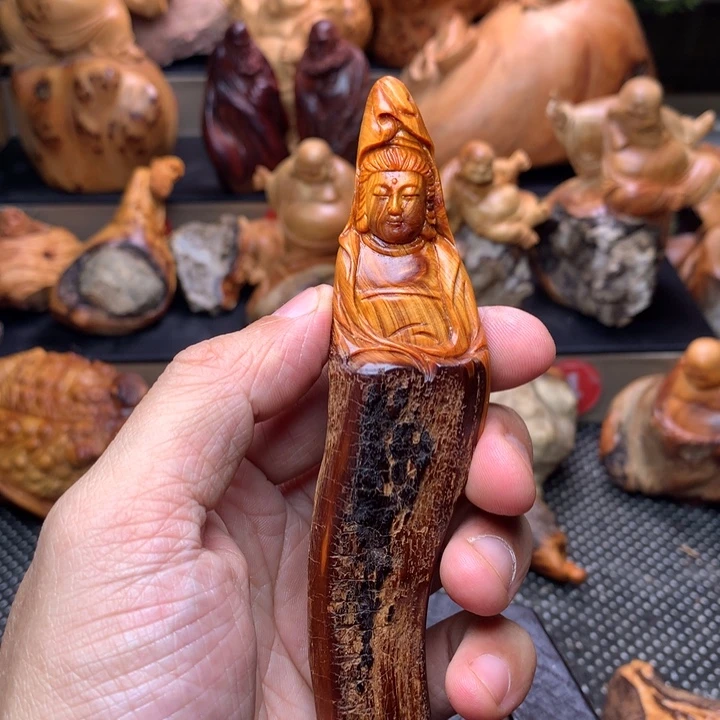 柏木（崖柏）崖柏陈化料手把件