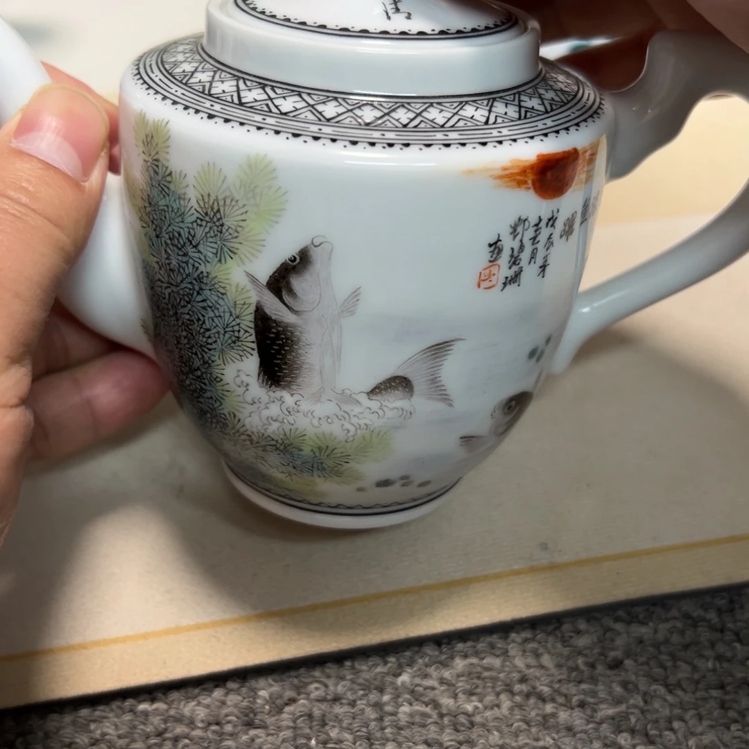 杯用****3景德镇陶瓷粉彩茶壶