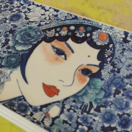 一***睡陶景德镇釉下彩手绘釉下彩手绘
