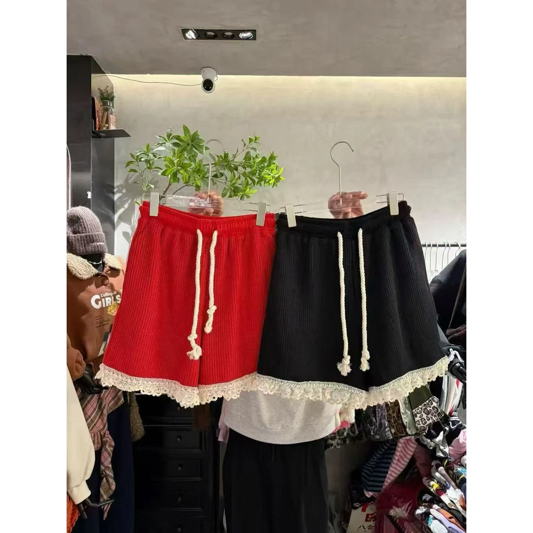 韩国定制款织针加绒短裤