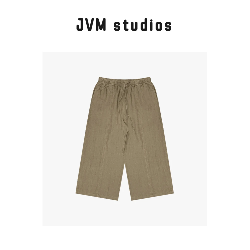25598新款JVM定制时尚宽松简约百搭麻中裤
