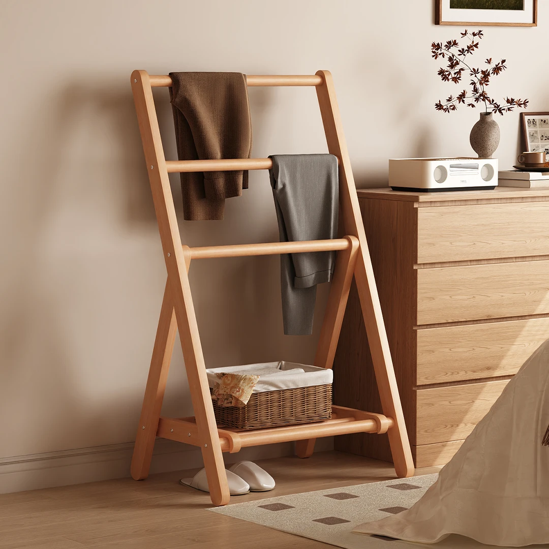 实木衣架卧室落地挂衣架家用挂衣置物架床边衣帽架房间挂衣服架子