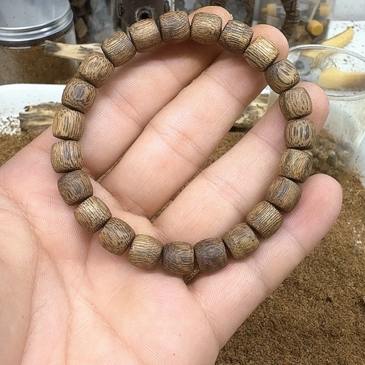 沉香沉香碎屑单圈古珠08-7克