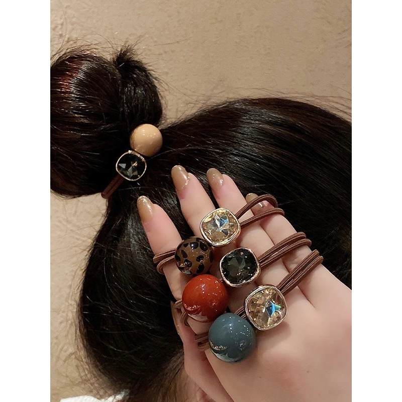 韩国可爱发圈气质水晶简约圆球发圈甜美橡皮筋女扎头网红发圈头饰