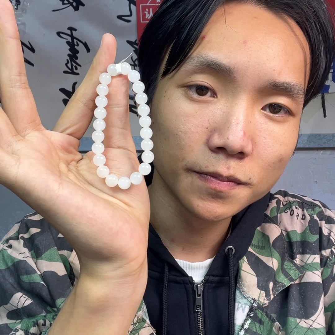 颈饰未镶嵌和田玉多样性高端羊脂玉手串卡8