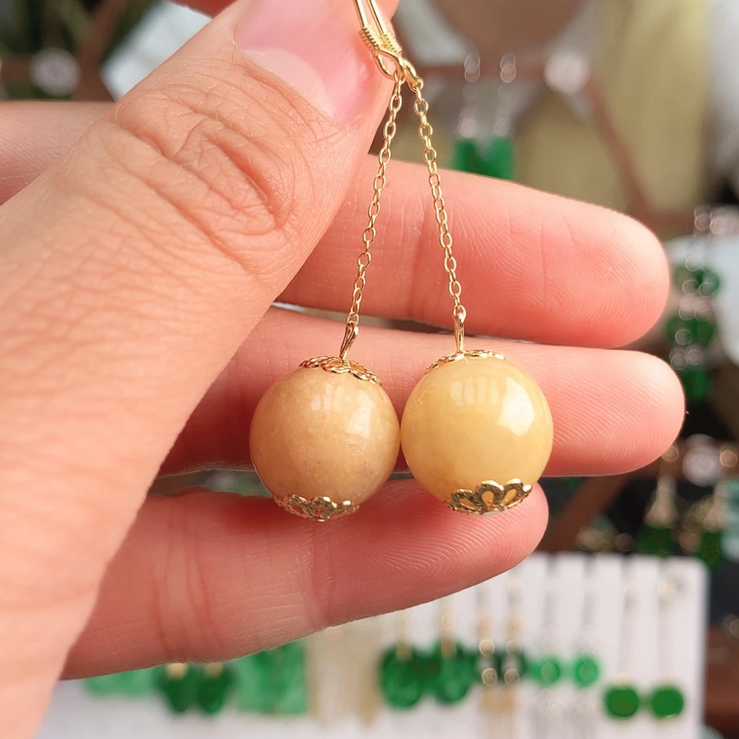 翡翠耳饰银S925镶嵌耳饰