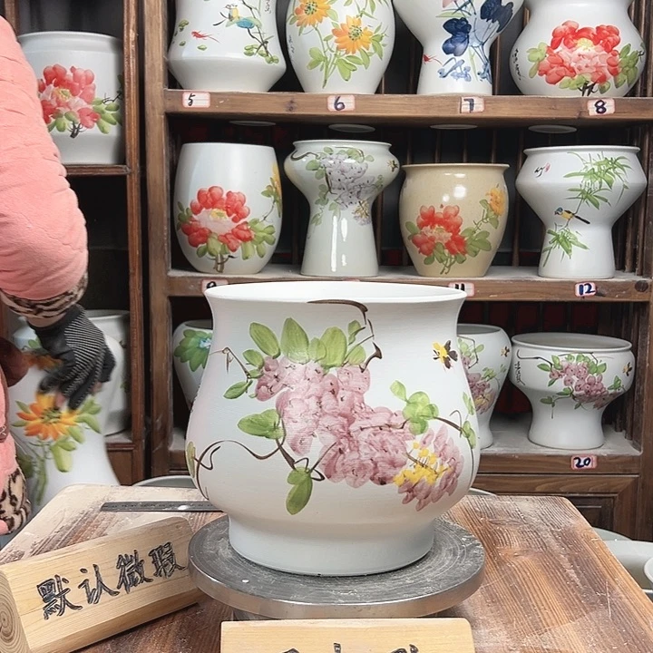 摆件高20口20紫藤新款陶瓷陶瓷