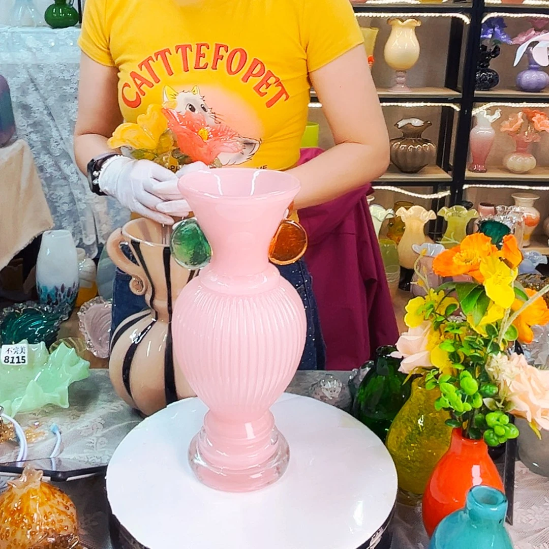 琉璃粉瓶家悦花器摆件福利