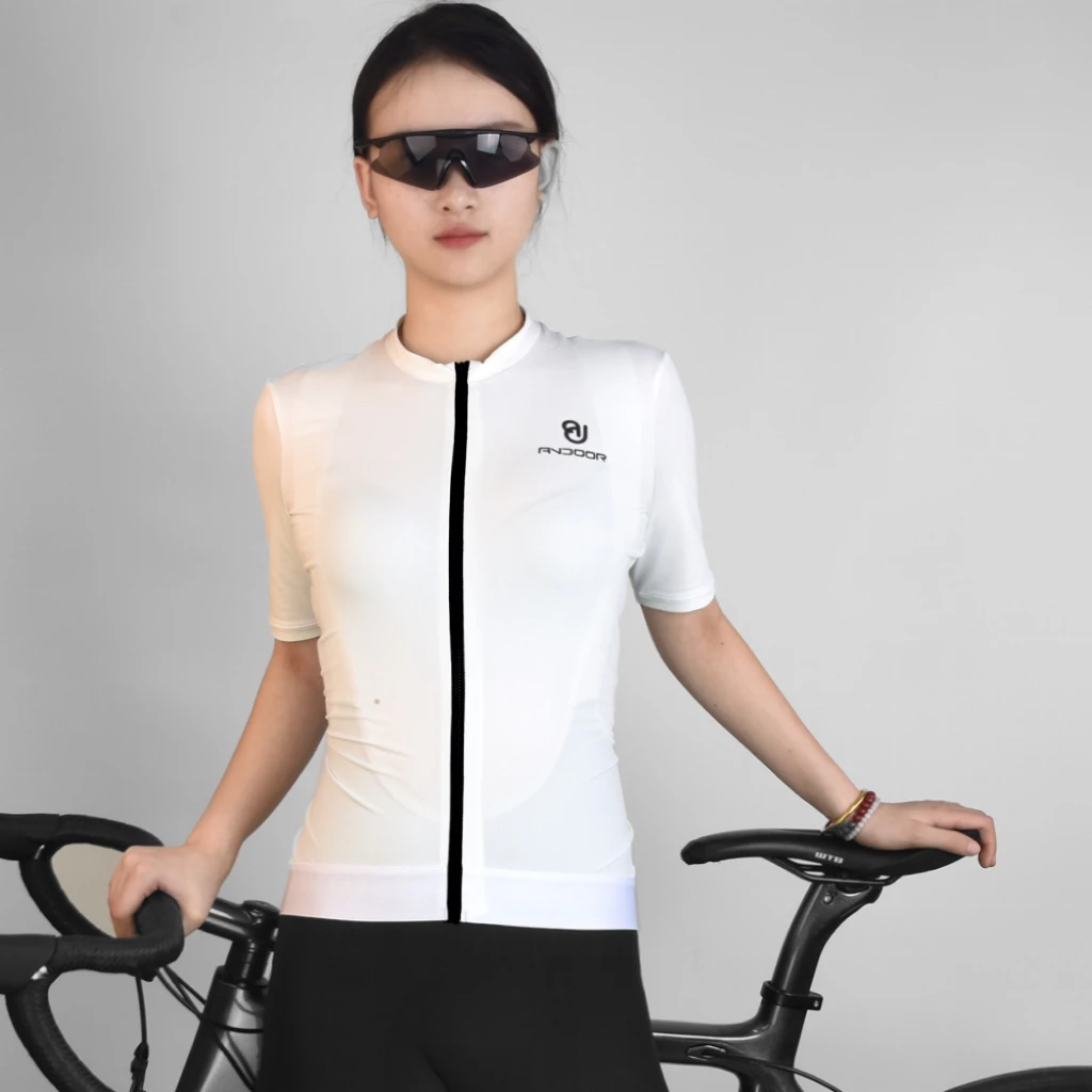 ANDOOR短袖骑行服男女夏季公路车山地车上衣白色单车服自行车装备