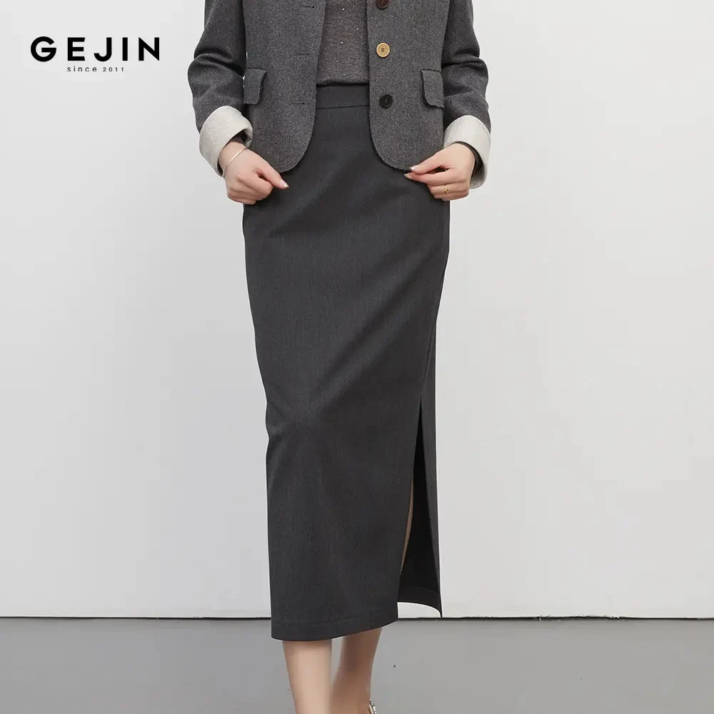 GEJIN/歌锦秋冬新款老钱风知性优雅气质显瘦半身裙93525903922