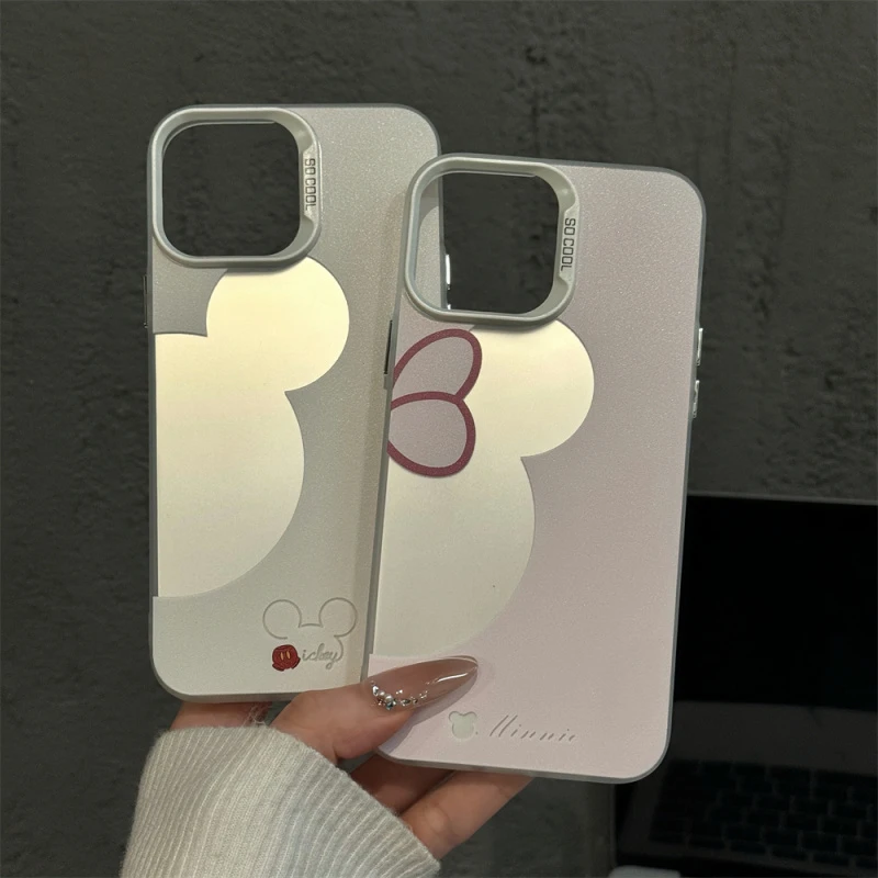 镂空米妮适用苹果16pro创意iPhone15手机壳磨砂彩银华为p60小众女