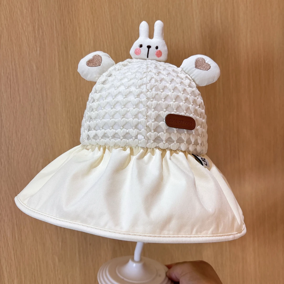 宝宝防晒帽子夏季薄款婴儿网眼大檐太阳帽儿童夏天透气遮阳渔夫帽