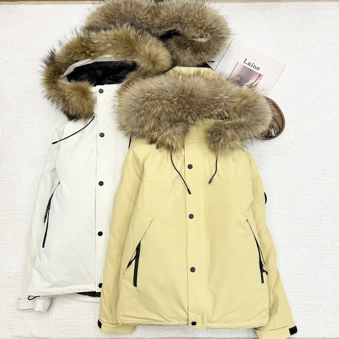 【真毛领】2025年新款派克毛领羽绒服保暖常规厚款长袖短款连帽