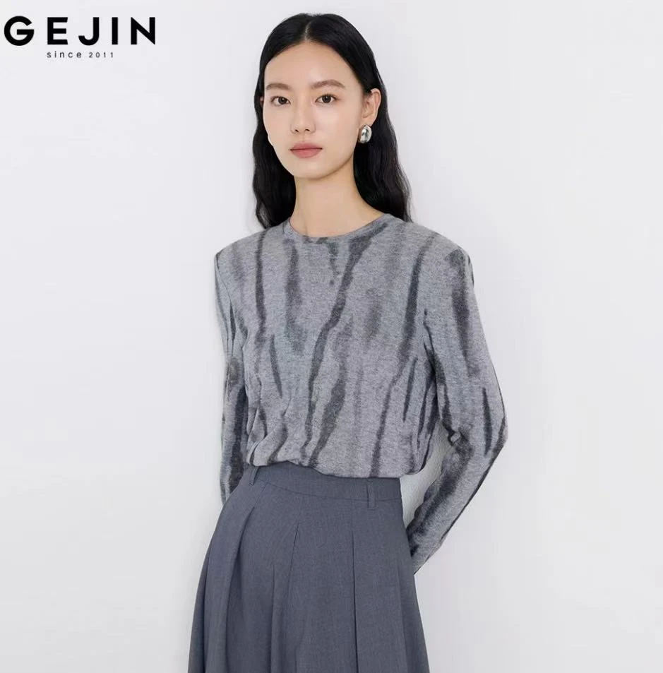 GEJIN/歌锦2025早春长袖打底百搭休闲新款时尚长袖T恤9112520037