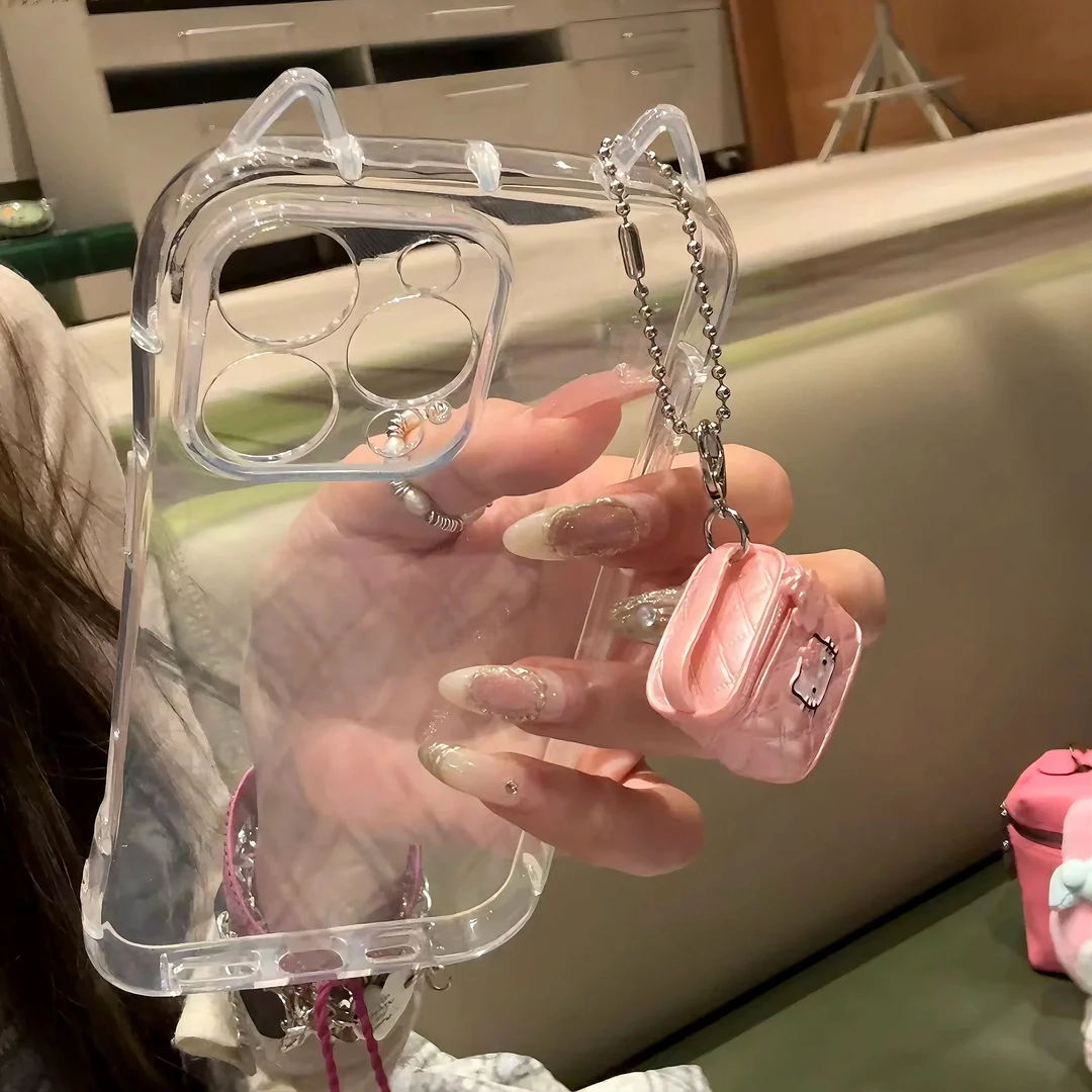 ins高级韩风猫耳朵适用iPhone16苹果13/15promax手机壳14可爱11女