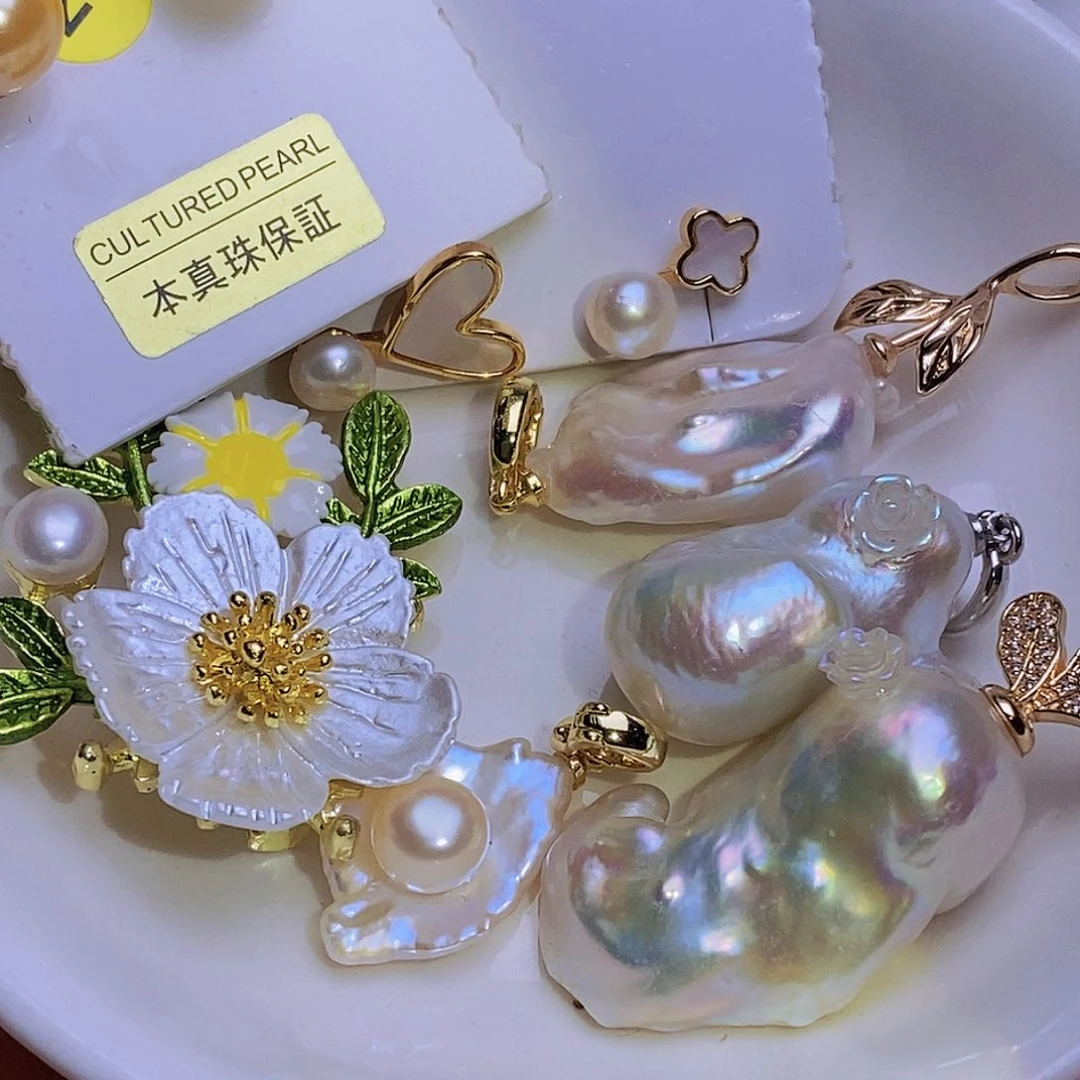淡水珍珠银S925镶嵌淡水珍珠