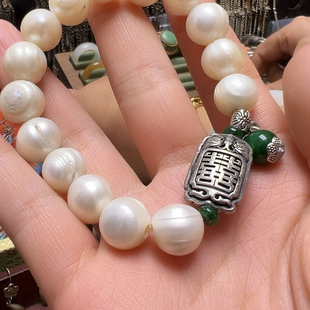 纯铜硅胶珍珠手串串