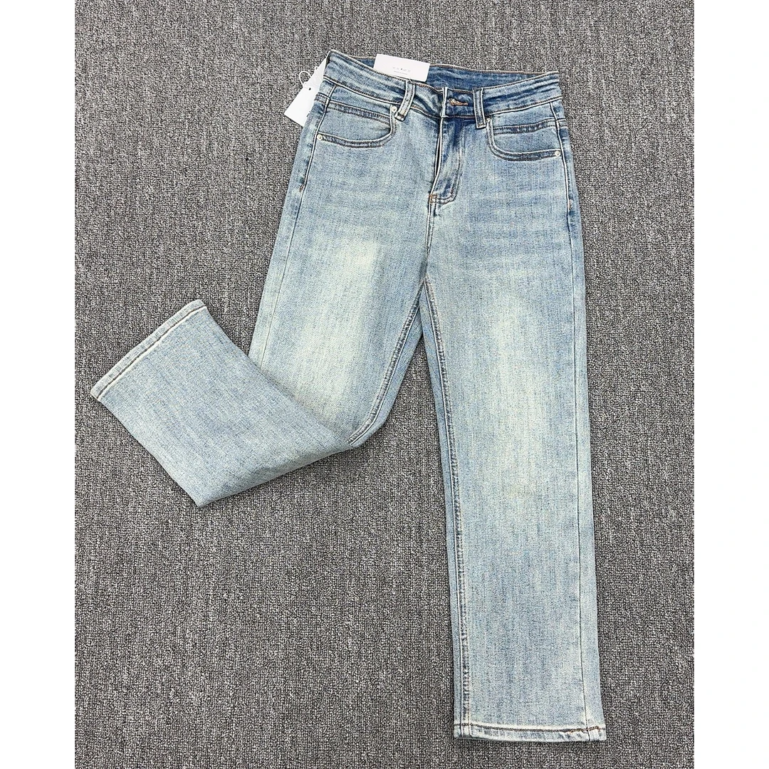 99096简约字母款九分烟管裤