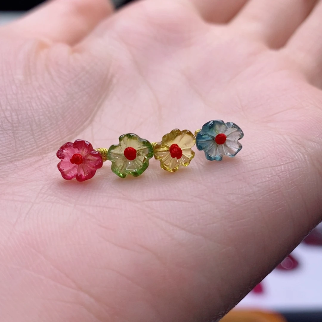 颈饰未镶嵌碧玺花花配件yy