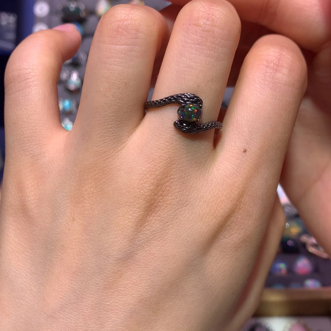 银S925镶嵌欧泊戒指款式