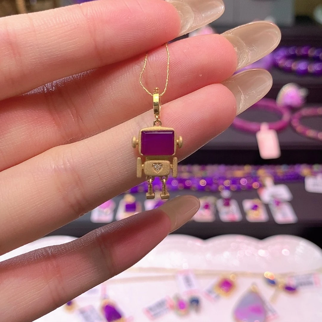 苏纪石（舒俱来）18K金镶嵌吊坠(不含链)