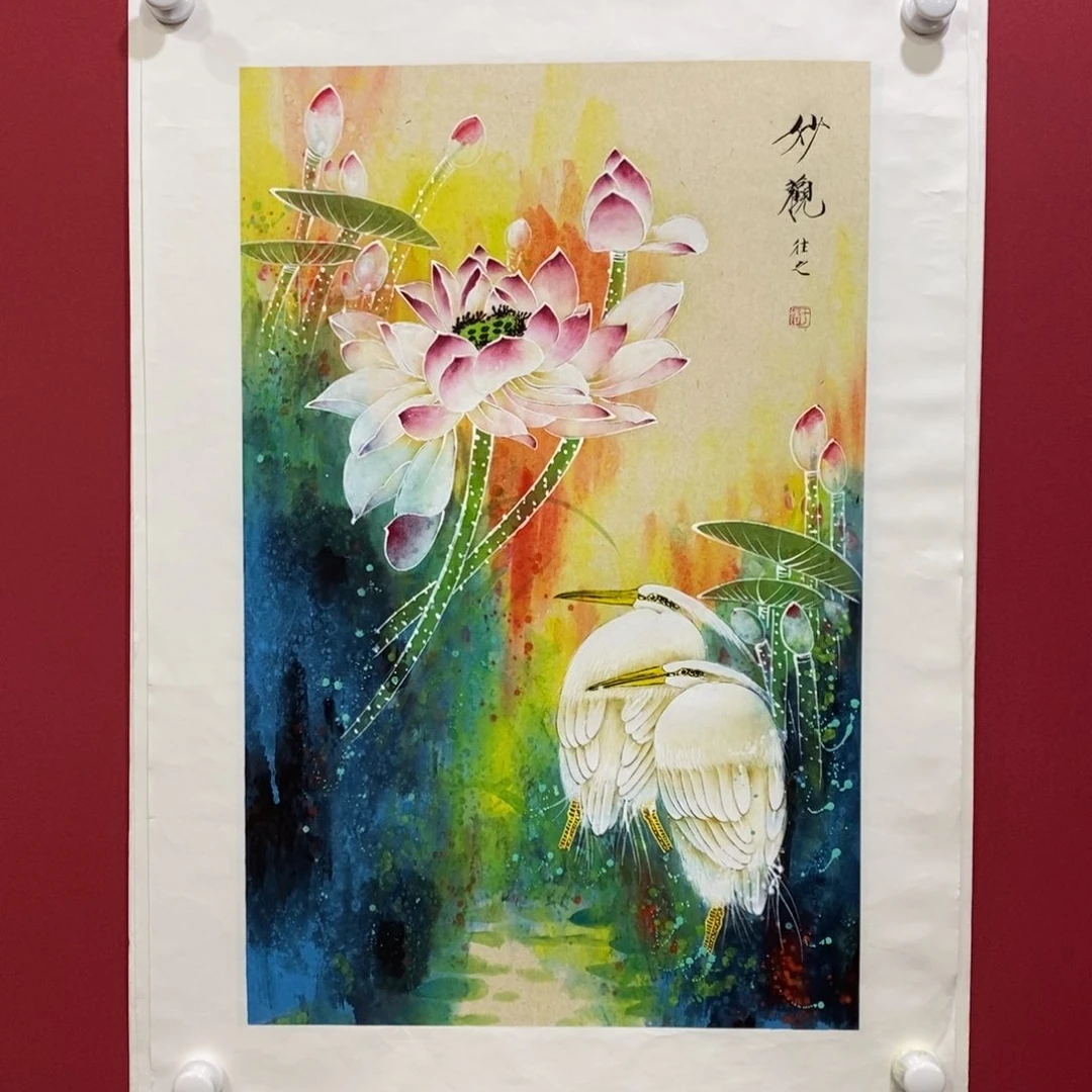 国画于往之四尺三开真人真品