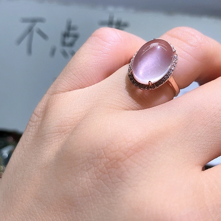 水晶戒指银S925镶嵌