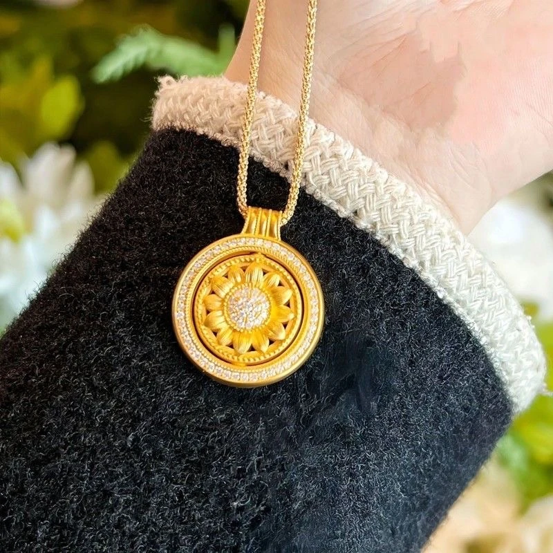 铜合金吊坠 向日葵镶钻款吊坠