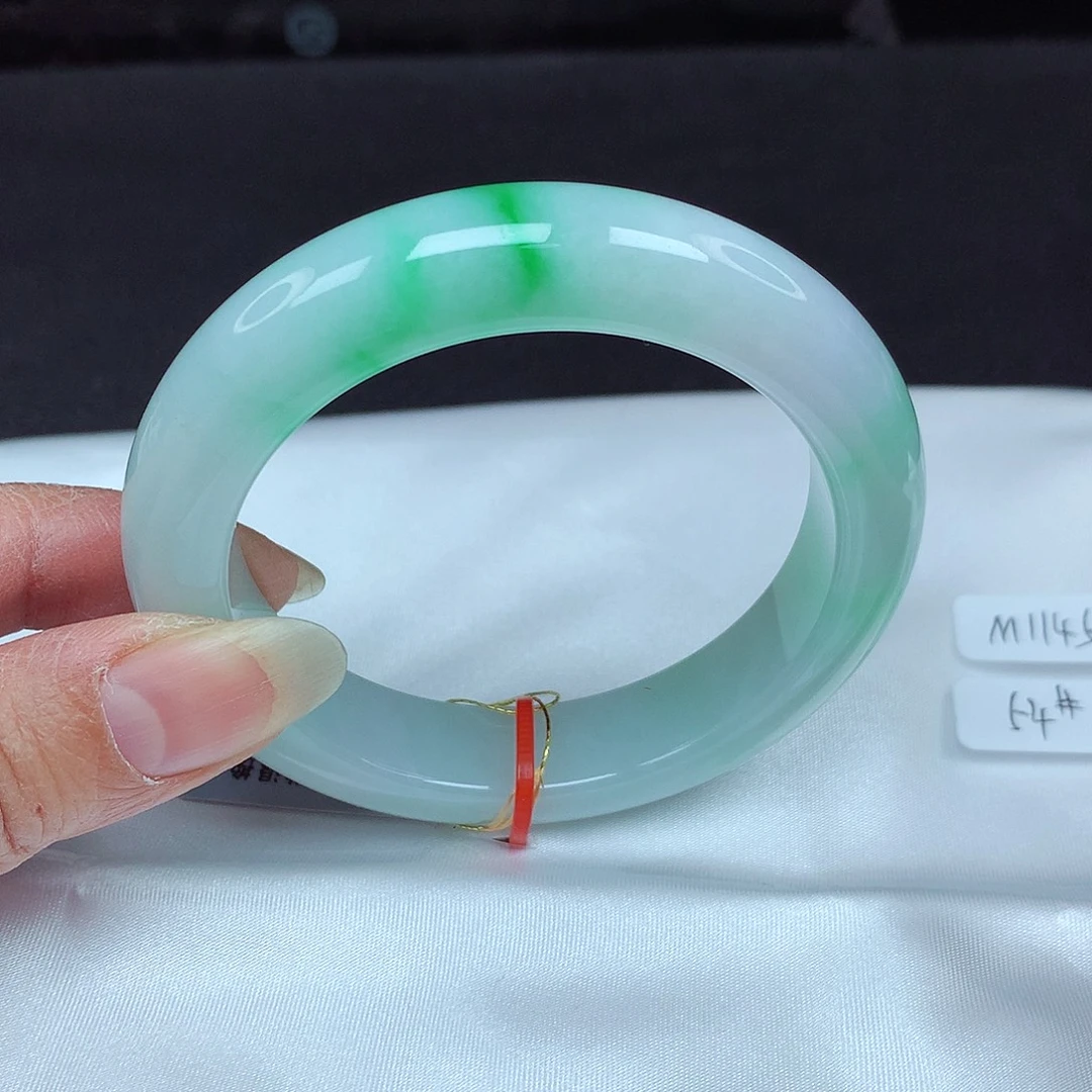 翡翠未镶嵌手镯54圈581