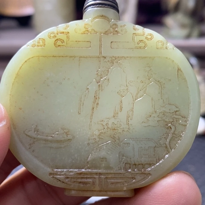 幽***灵和田玉（糖玉）22K金镶嵌手链