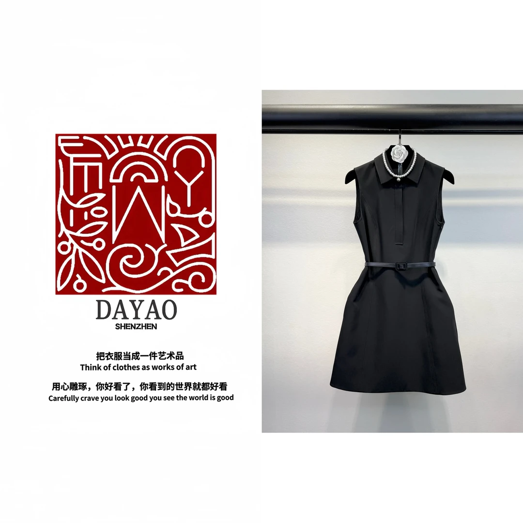 「DAYAO」 25s设计师连衣裙气质百搭无袖青奢显瘦高端女装WYS2517