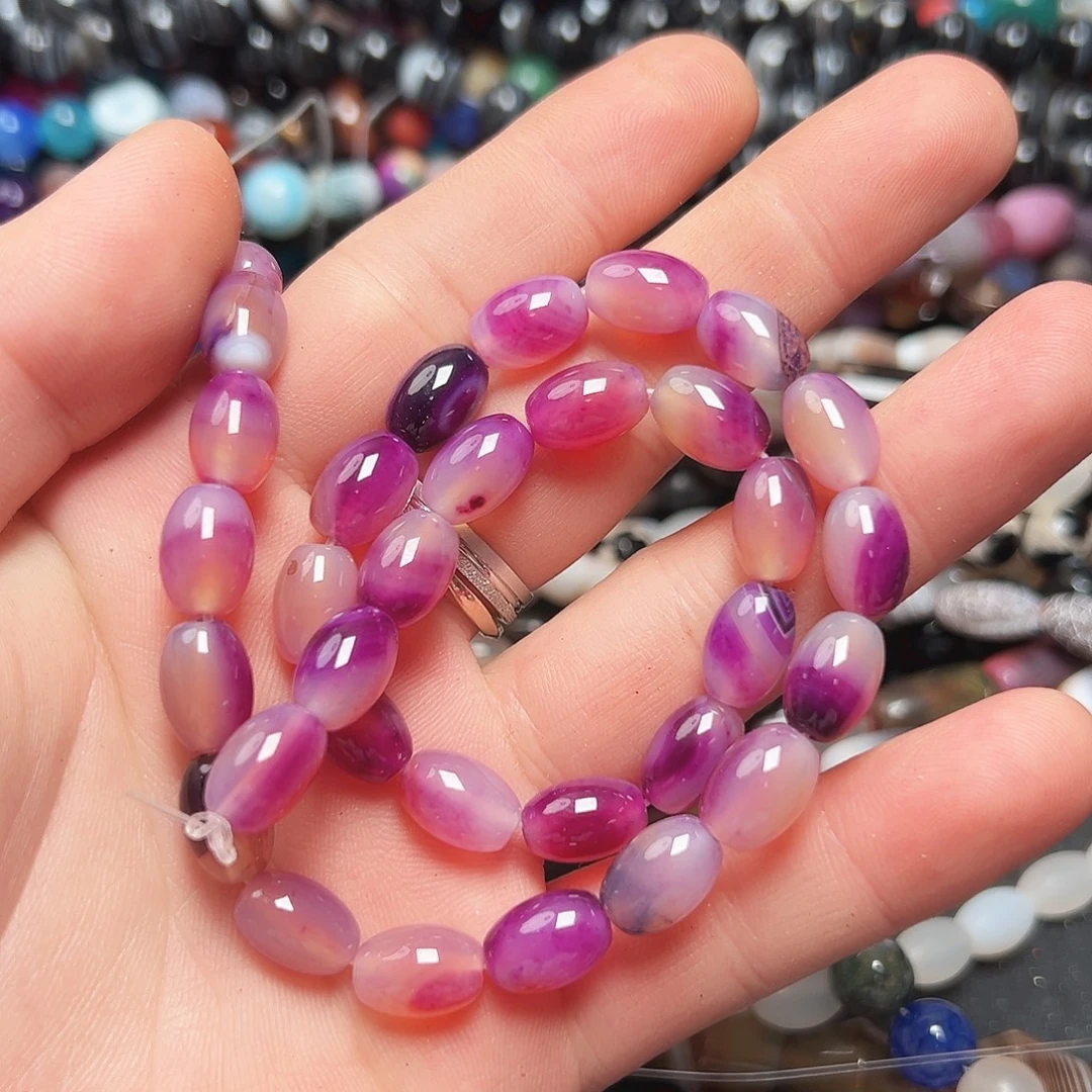 玛瑙/玉髓未镶嵌珠宝半成品K750.紫玛瑙一条