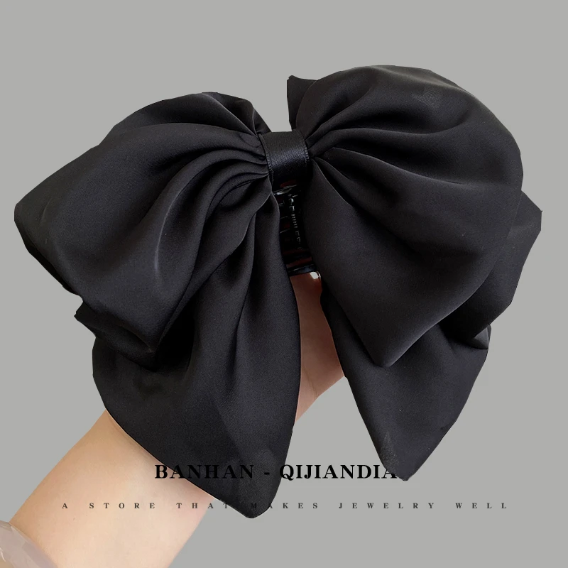 法式优雅蝴蝶结花苞抓夹新款韩国高质感后脑勺盘发丸子头发夹头饰